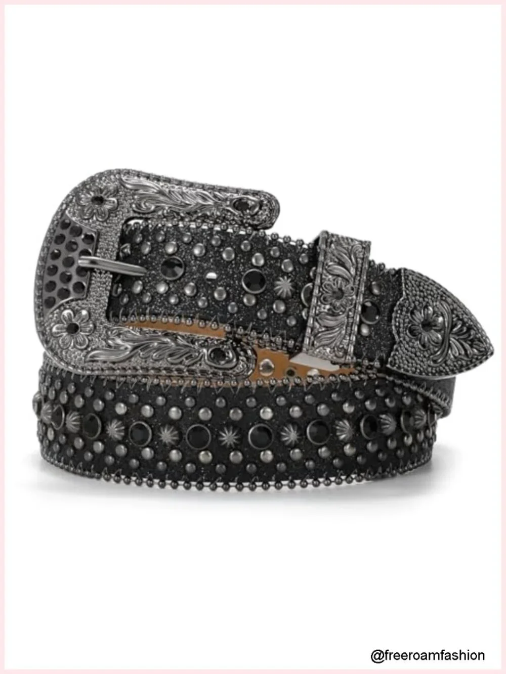 Rhinestone Belt Goth Bling Western Cowboy Cowgirl Detachable Buckle